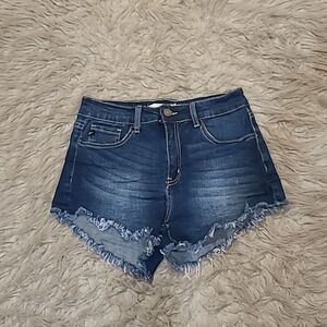 Kancan womens cut off‎ blue high waisted shorts size 7